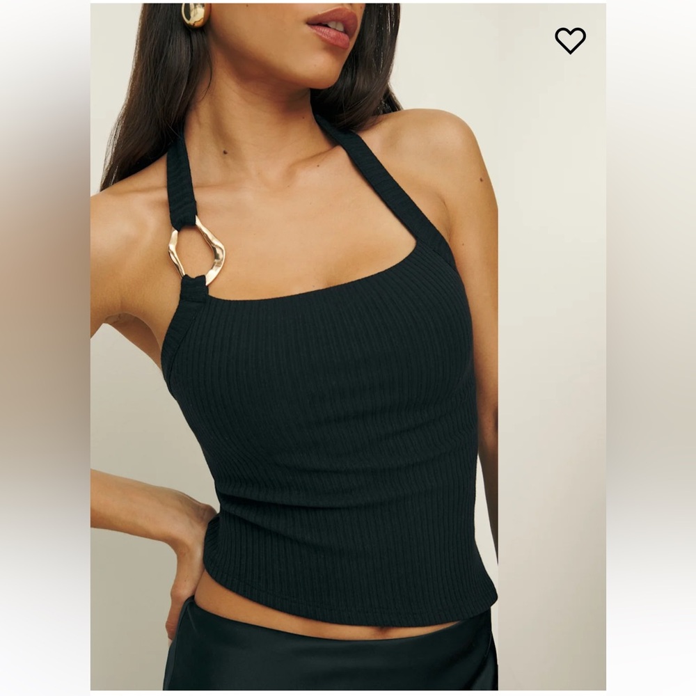 Reformation Ramona Knit Top Black - Size M NWT